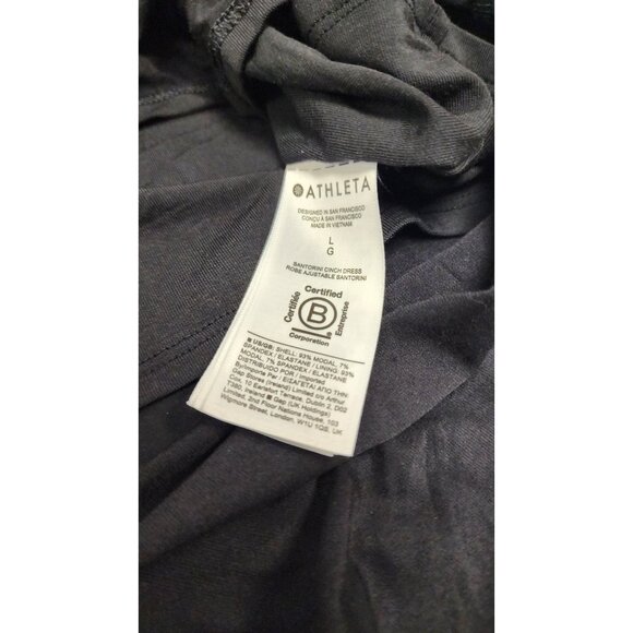 Athleta Santorini Cinch Midi Dress Black Large - Picture 9 of 9